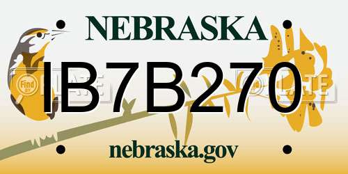 IB7B270 Nebraska License Plate