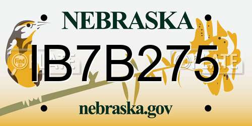 IB7B275 Nebraska License Plate