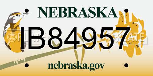 IB84957 Nebraska License Plate