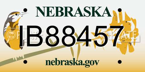 IB88457 Nebraska License Plate