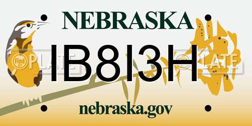 IB8I3H Nebraska License Plate