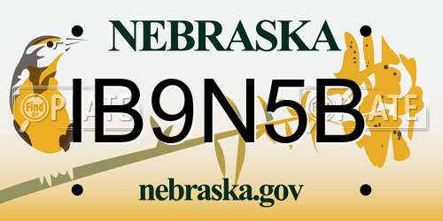 IB9N5B Nebraska License Plate