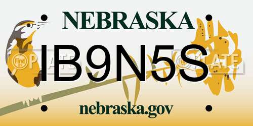 IB9N5S Nebraska License Plate