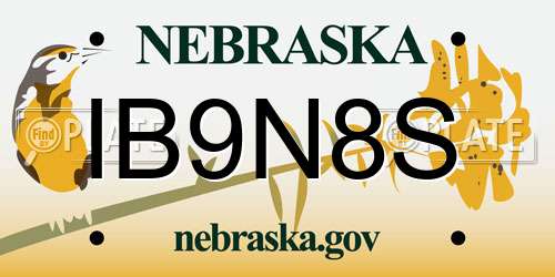 IB9N8S Nebraska License Plate