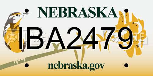 IBA2479 Nebraska License Plate