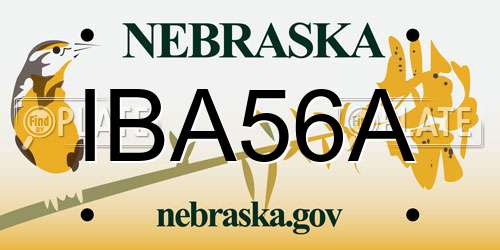 IBA56A Nebraska License Plate