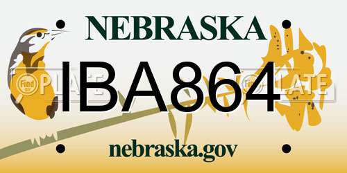 IBA864 Nebraska License Plate
