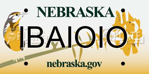 IBAIOIO Nebraska License Plate