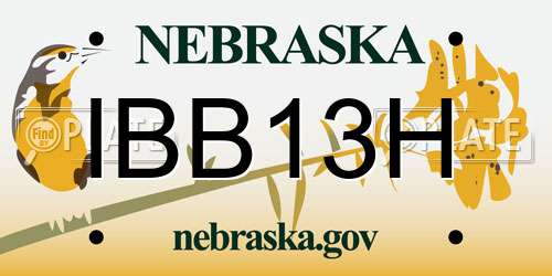 IBB13H Nebraska License Plate
