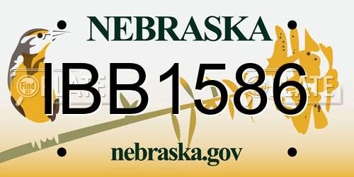 IBB1586 Nebraska License Plate