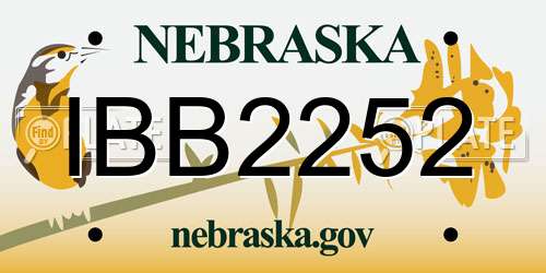 IBB2252 Nebraska License Plate