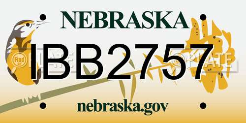 IBB2757 Nebraska License Plate