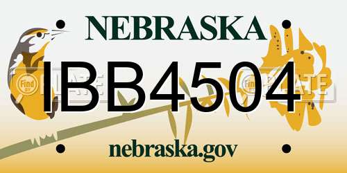 IBB4504 Nebraska License Plate