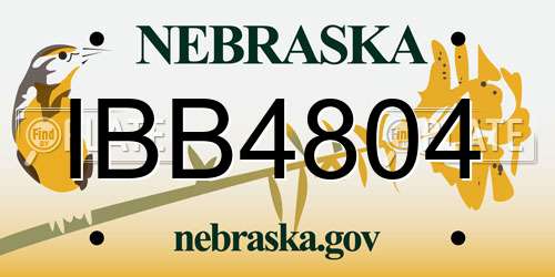 IBB4804 Nebraska License Plate