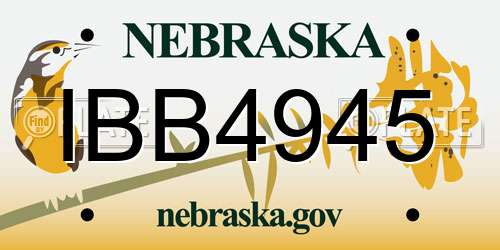 IBB4945 Nebraska License Plate