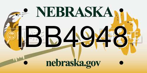 IBB4948 Nebraska License Plate