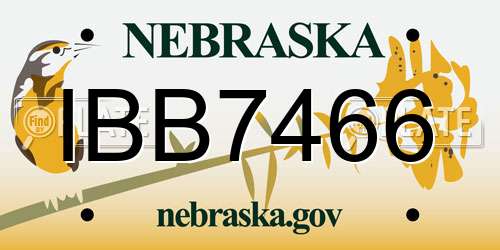 IBB7466 Nebraska License Plate