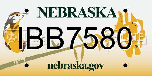 IBB7580 Nebraska License Plate
