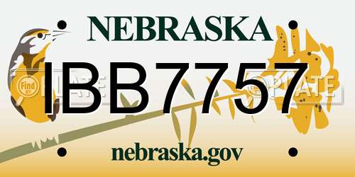 IBB7757 Nebraska License Plate