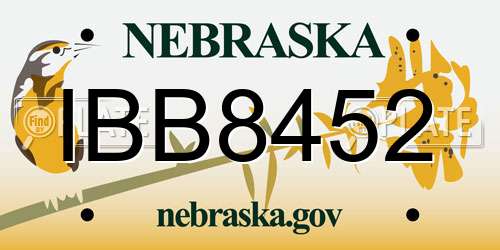 IBB8452 Nebraska License Plate