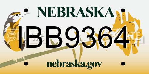IBB9364 Nebraska License Plate