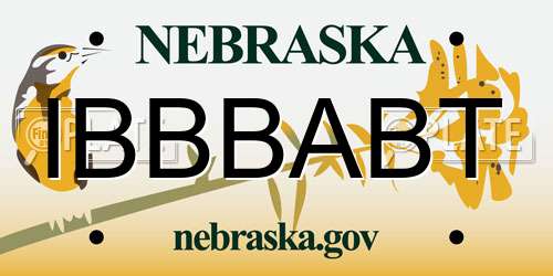 IBBBABT Nebraska License Plate