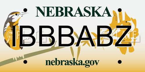 IBBBABZ Nebraska License Plate