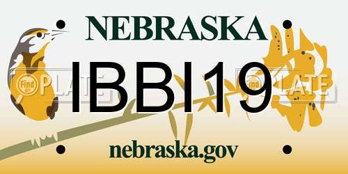 IBBI19 Nebraska License Plate