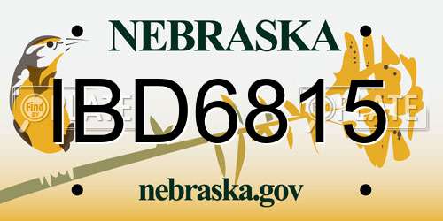 IBD6815 Nebraska License Plate