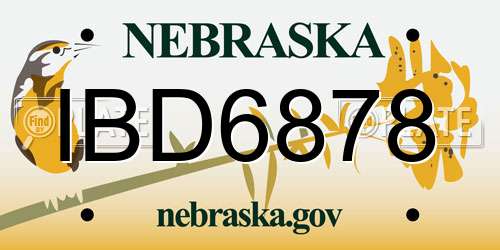 IBD6878 Nebraska License Plate