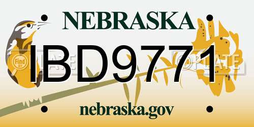 IBD9771 Nebraska License Plate