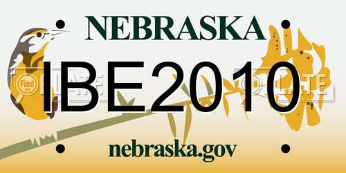 IBE2010 Nebraska License Plate