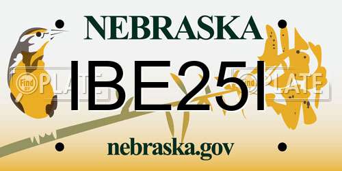 IBE25I Nebraska License Plate