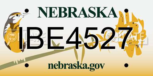 IBE4527 Nebraska License Plate