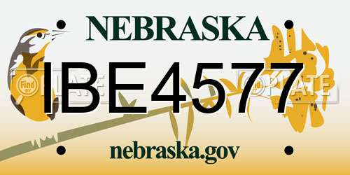 IBE4577 Nebraska License Plate
