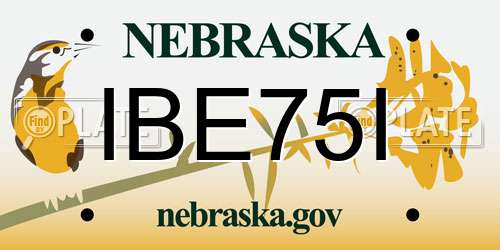 IBE75I Nebraska License Plate