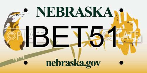 IBET51 Nebraska License Plate