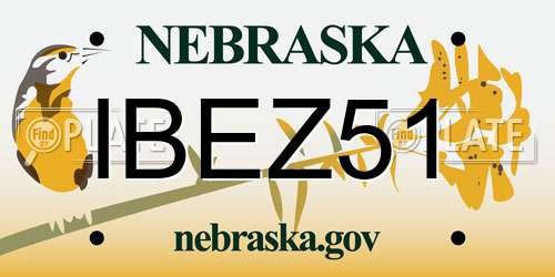 IBEZ51 Nebraska License Plate
