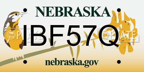 IBF57Q Nebraska License Plate