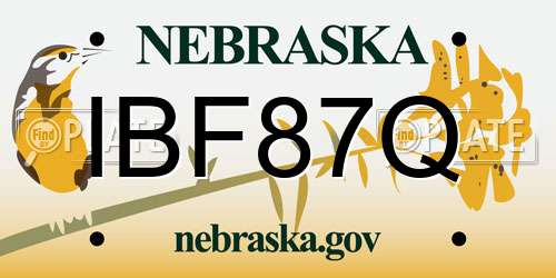 IBF87Q Nebraska License Plate
