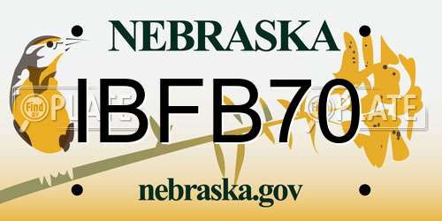 IBFB70 Nebraska License Plate