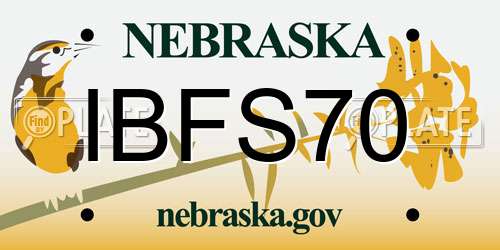 IBFS70 Nebraska License Plate