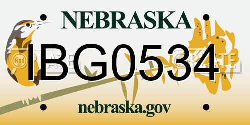 IBG0534 Nebraska License Plate