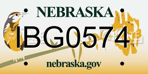IBG0574 Nebraska License Plate