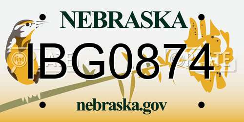 IBG0874 Nebraska License Plate