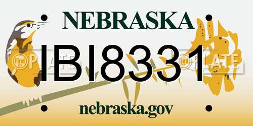 IBI8331 Nebraska License Plate