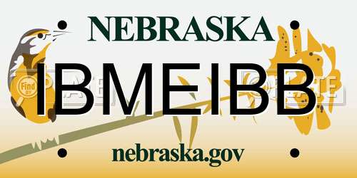 IBMEIBB Nebraska License Plate