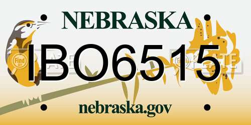 IBO6515 Nebraska License Plate