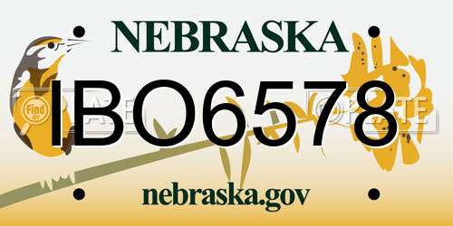 IBO6578 Nebraska License Plate