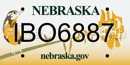 IBO6887 Nebraska License Plate